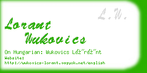 lorant wukovics business card